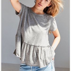 Truly madly deeply grey peplum tee
